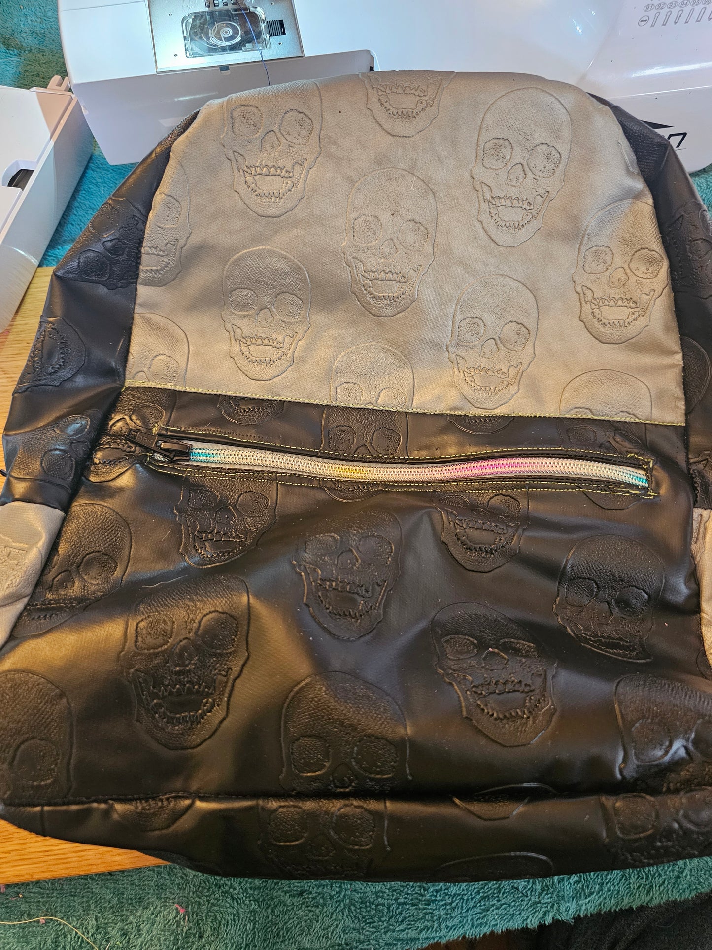 Totenkopf Rucksack mit Geldbörse,