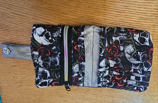Totenkopf Rucksack mit Geldbörse,